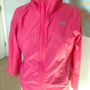 Bright pink north face windbreaker